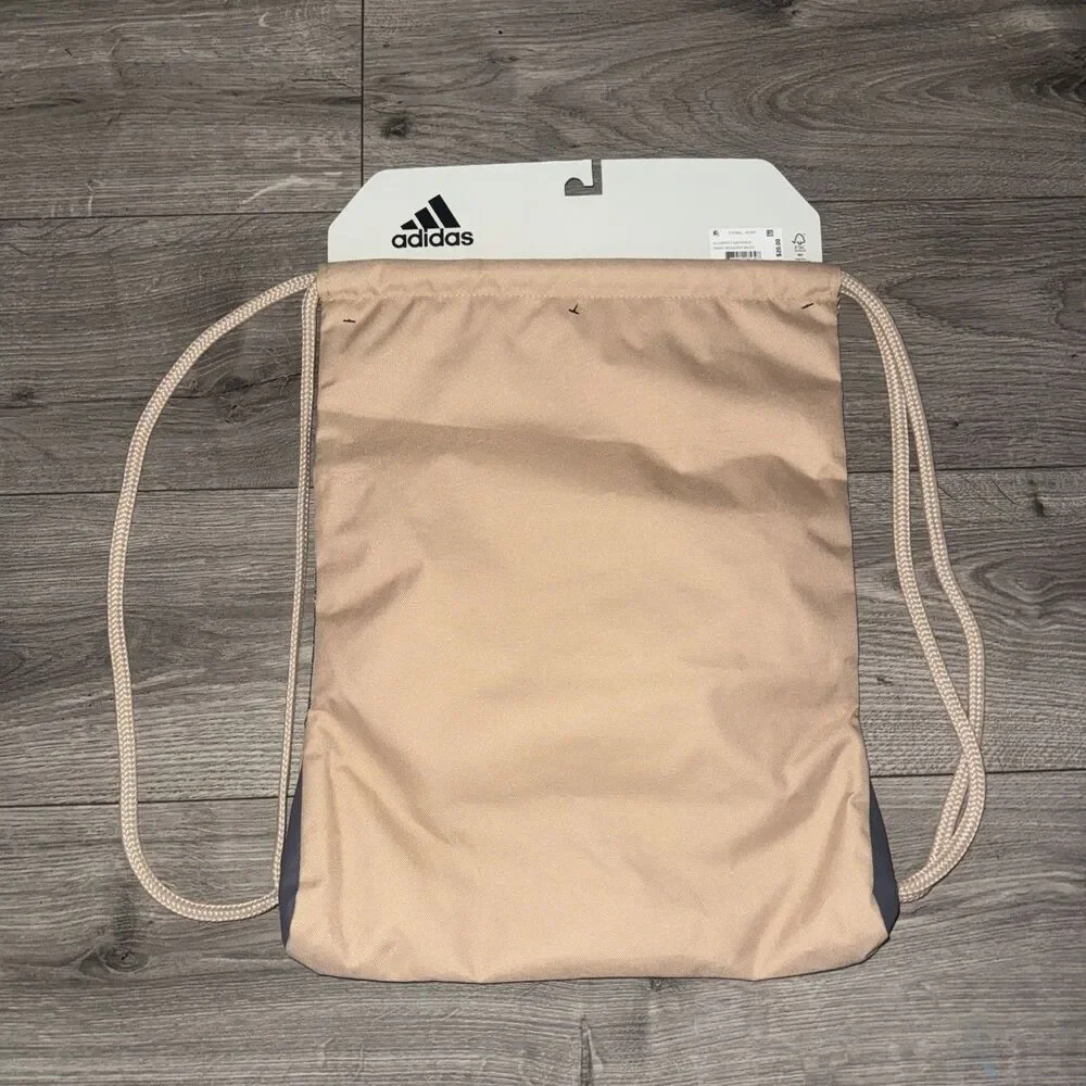 Adidas Alliance II Sackpack Drawstring Athletic Sports Bag NEW Beige /Off White